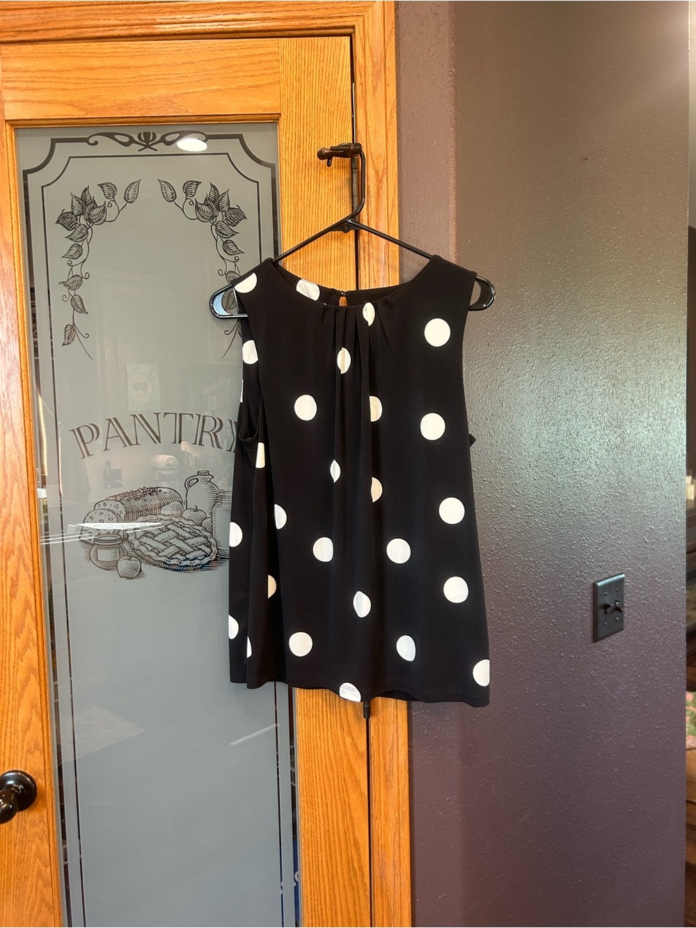 41 Hawthorn Black Polka Dot Sleeveless Camisole with White Dots